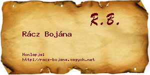 Rácz Bojána névjegykártya